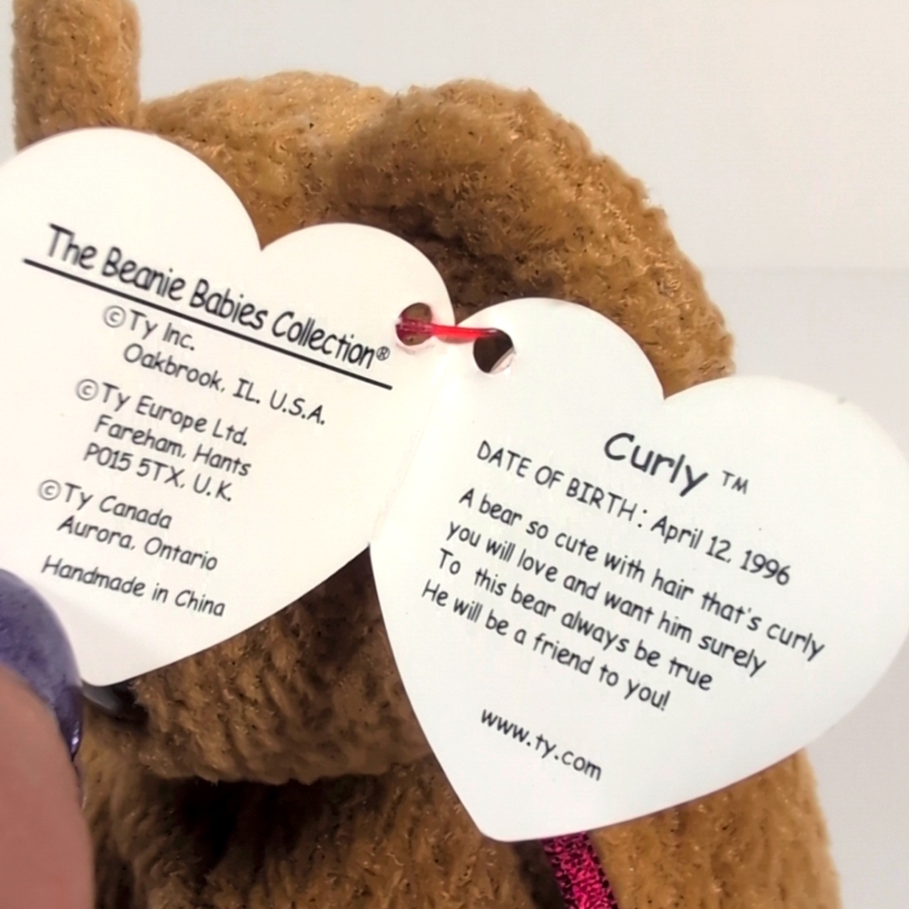 Ty Curly Beanie Baby Vintage 1993 - Picture 5 of 7
